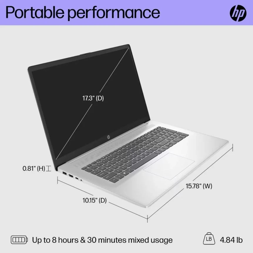 HP Laptop 17 with Intel Core 17-1355U | 17,3 Inch FHD Display